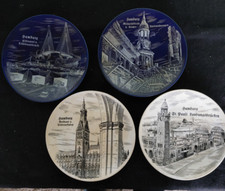 HAMBURG - 4 Wandteller  St.Pauli ,Rathaus ,Elbtunnel ,Michaeliskirche ca. 21 cm