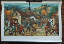 Rollkarte DDR Plünderung Dorfes dreißigjähriger Krieg Schulkarte Schule Glaser