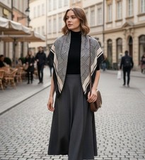 Halstuch Beige schwarz Sommer