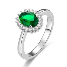 Damen Cluster Ring Cubic Zirkonia AAA Rhodiniert Echt vergoldet Hochglanzpoliert