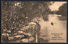 AK München-Schwabing, Restaurant Franz Bartl am Kleinhesseloher See im Englisch 