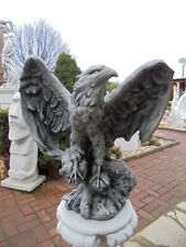Steinfigur, Adler Statue H.60 cm Steinguss Vögel Skulptur Gartenfigur Gartendeko