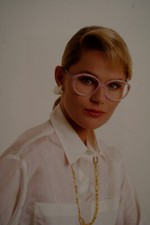 Dia Model hübsche Frau Fotograf Jochen Harder 1980er gerahmt 35mm jw2/37-25-2-2