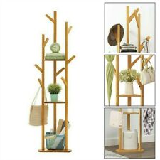 Bambus Kleiderständer Garderobenständer Garderobe 3 Ablagen 60 KG kleiderstange