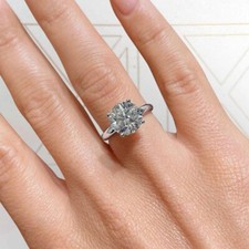 14K Weißgold Ring Moissanit