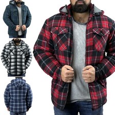 Herren Spiel Richmond Sherpa Pelz gefüttert Holzfäller Shirt - Vlies Kapuze Arbeitsjacke