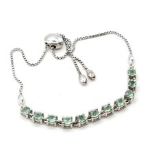 Grüner Saphir Tennis Armband