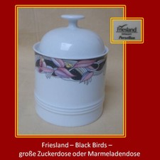 Friesland,Black Birds,große Zuckerdose m.Deckel oder Marmeladentopf, top Zustand