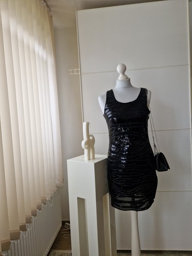 Pailletten minikleid schwarz - minikleid,