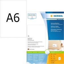 HERMA 8689 Universal Etiketten, 750 Blatt A6, 105 x 148 mm, selbstklebend, weiß