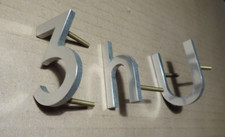 Nummer, Buchstabe " 3 h U " Ziffer Aluminium silberfarbig, 46 mm