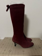 DUO Boots Damen Stiefel Bordeaux Rot Veloursleder Gr. 36, NEU & OVP Engschaft 33