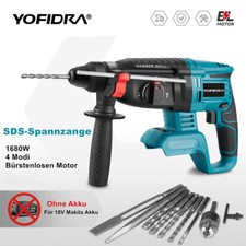 DE Akku Bohrhammer Schlagbohrmaschine SDS Plus Hammer 10xZubehör Für Makita 18V