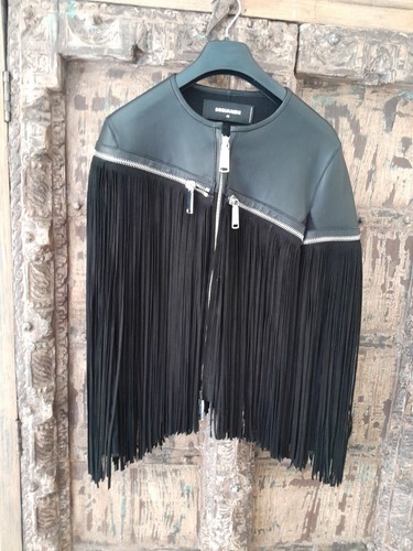 Dsquared2 franzen lederjacke - dsquared2,