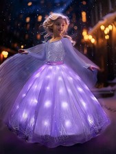 UPORPOR LED Leuchtendes Prinzessin Kleid Mädchen Halloween Fee Prinzessin 100 ✅