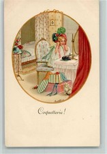 13201453 - Dondorf 1428 - Coquetterie vor dem Spiegel , Hutschachtel Ebner,