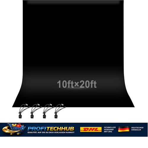 Fotohintergrund schwarz 3x6m - fotohintergrund,