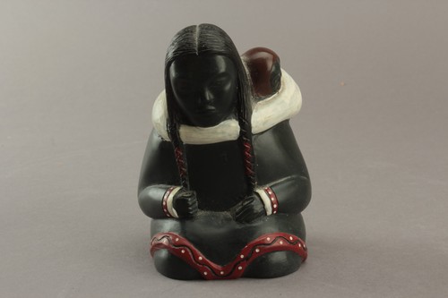 Speckstein eskimo frau mit - eskimo,