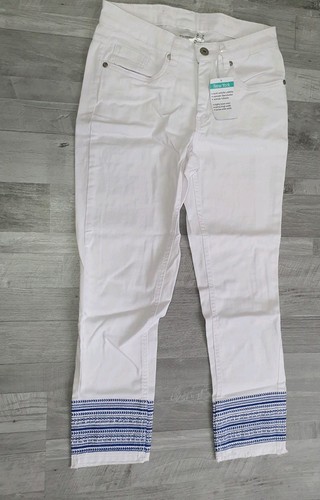 Jeans weiß blau - 3/4, in