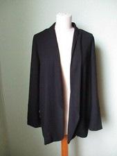 Gina Damen  Stoff Jacke Gr. 38 schwarz knopflos langarm neuwertig