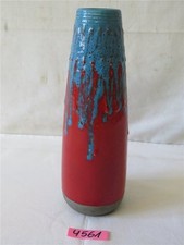 DDR Strehla Keramik Vase handgemalt Höhe 27 cm Blumenvase Shabby Chic 897/27