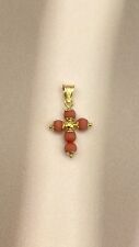 18 Karat 750 Gold Anhänger Echte Koralle Lachskoralle Lachs Kettenanhänger Klein