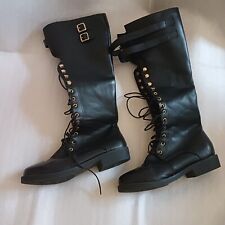 Schnürstiefel, schwarz, Größe 41, Gothic, Steampunk