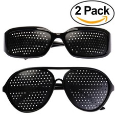 2 Stk. Rasterbrille Gitterbrille Augentraining Sehkorrektur Pinhole Lochbrille