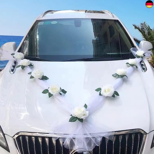 Autoschmuck hochzeit weiß - autoschmuck,