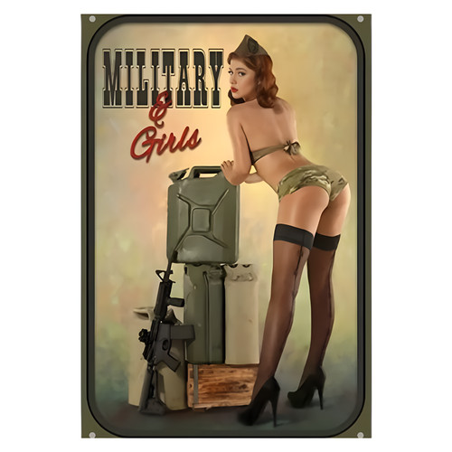 Blechschild military girls - blechschild, |