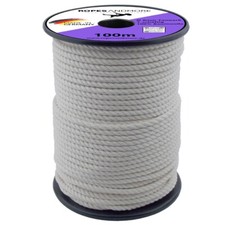 Baumwollseil Ø8mm 3-litzig gedreht Naturseil 100 % Baumwolle Meterware