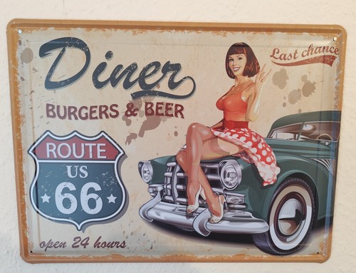 Blechschild route pin up - route, 66
