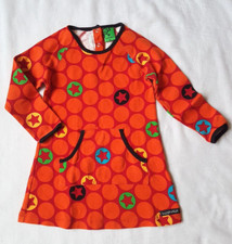 VILLERVALLA /Schweden Design Retro-Look  Kleid Gr.98 Rot Orange Logo Sterne NEUw