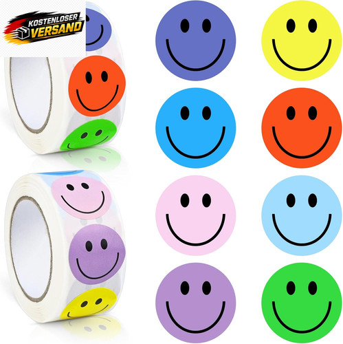 Bunte smiley aufkleber mm - smiley,