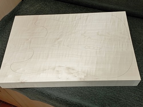 Flamed maple body blank - body,
