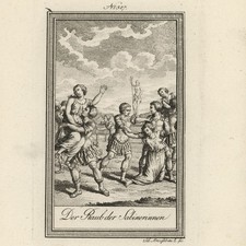 Römische Mythologie Raub der Sabinerinnen Römische Geschichte Kupferstich 19 Jhd