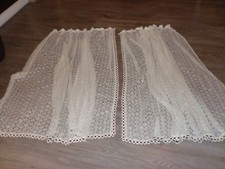 Schöne 2 teilige Fenstergardine Gardine Schals - Champagnerfarben/Braun 