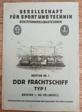 Gesellschaft für Sport und Technik Bauplan DDR Frachtschiff TYP 1 1:100 Mega RAR