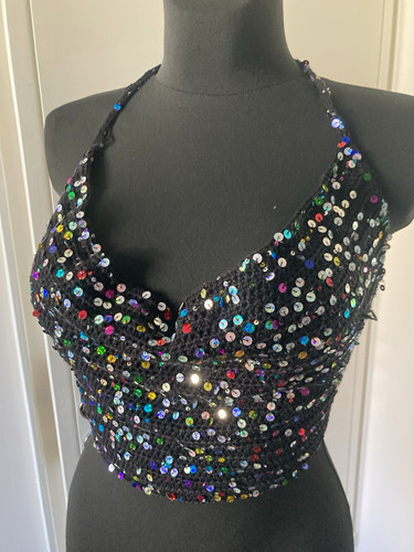 Damen pailletten neckholder - pailletten,