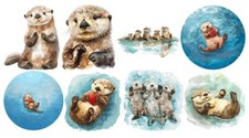 Bügelbild Bügelmotiv Otter Fischotter Junge Mädchen verschiedene Größen