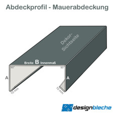 Mauerabdeckung 200cm Attikablech Mauerschutz Auswahl Aluminium- Stahl- Edelstahl