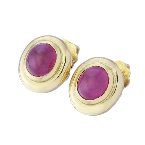 Ohrstecker rubin cabochon - ohrstecker,