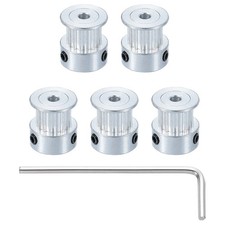 5 Stk. 16-Zahn-Zahnriemenscheibe 3mm Bohrung 6mm Breite für 3D-Drucker,Silber