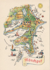 AK Postkarte DDR Mönchgut Landkartenmotiv Ostsee