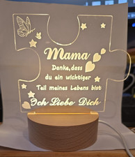 LED Acryl Puzzle Lampe Geschenk für Mama Oma Muttertag Nachtlicht Weihnachten