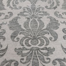  DEKOSTOFF, JACQUARD  CHENILLE BLUMEN BAROCK in GRAU ( Preis pro Meter )