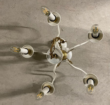 5-Arm-Kronleuchter alt 70er oder früher Vintage DM ca. 40 cm *