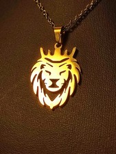 Halskette in Gold Löwe Lion dezent elegant 90 er Jahre Retro Design TOP