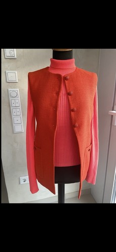 Zara boucle weste orange - zara, xs