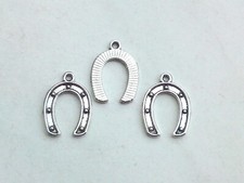 10x Anhänger Hufeisen 16x11mm Charms Glück Glücksbringer Pferd Schmuck Basteln